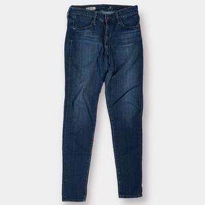 AG Adriano Goldschmied The Farrah Skinny High Rise Skinny Blue Jeans Si…